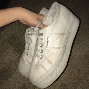 Superga White Platform Sneakers